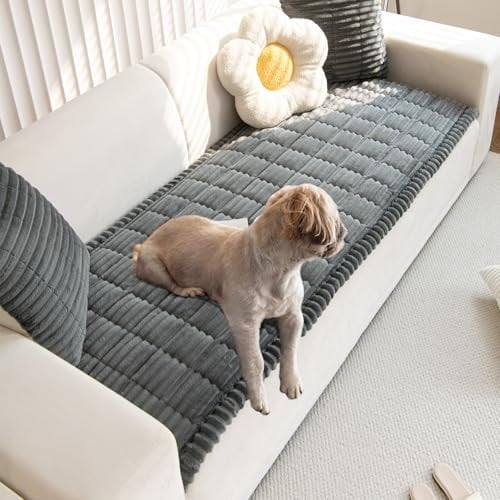 MOYORA New Thick Sofa Covers Washable - Couch Seat Cover Pet Dog Pet Bed Mat Chair Pads 2 3 4 Seater Non-Slip Slipcovers Furniture Protector for Living Room (Grey, 70 * 150cm (27 * 59in))