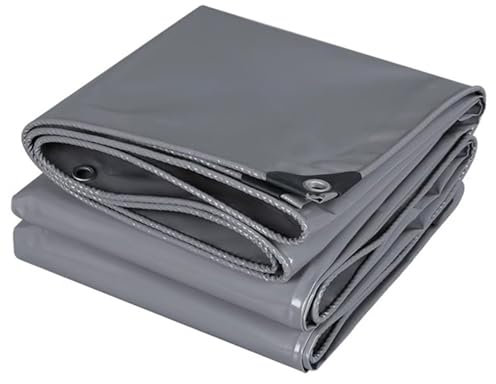 Lona impermeable resistente de 420 g/m², cubierta de lona gris, 1 x 4 m, toldo impermeable para camping, muebles al aire libre, caravana con ojales reforzados