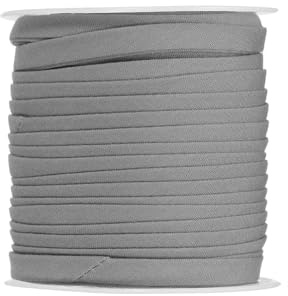 YELARXI Doppelt gefaltetes Schrägband zum Nähen, Quiltbinden, Baumwollschrägband, doppelt gefaltet, 1/4 Zoll, 22,7 m, geeignet zum Säumen, Nähen, Basteln, Paspelierung – (grau)