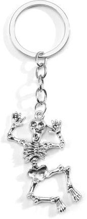 Totenkopf Schlüsselanhänger Silber Skull,Y2K Tasche Accessoires, Gothic Deko, Halloween Geschenk