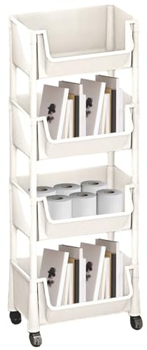 Rollwagen mit mehreren Ebenen, rollender Mehrzweckwagen mit mehreren Ebenen, für Bücher mit Rädern, kleine Räume, enge Räume, Spielzeug, Snack-Organizer