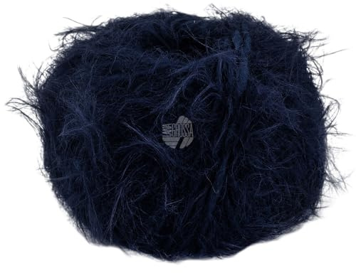 LANA GROSSA Basta| Garn im Fake Fur Look, locker verzwirnt, Franseneffekt& Merinofasern | Handstrickgarn, 50% Schurwolle & 50% Polyamid | 50g Wolle zum Stricken& Häkeln | 100m Garn FB 24