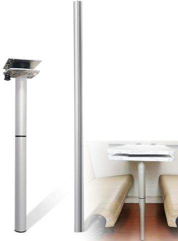 YZWZZXC Pied de Table Camping Car, Pied de Table Reglable, Support de Table Rotatif Double Couche, Amovible, avec Tige de Suspension, pour Camping-Car et Yacht