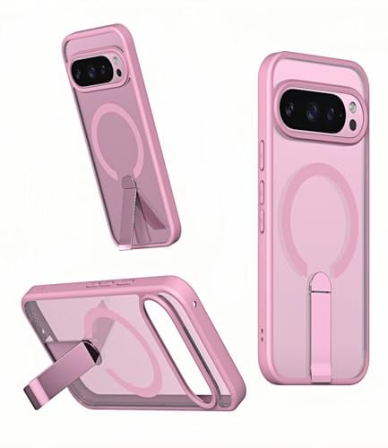 RILBIB Cover Magnetico per Google Pixel 10 Pro XL Custodia Supporto 3D (Compatibile MagSafe) Protezione Rilievo del Bordo Della Lente Antiurto e Resistente Alle Cadute (Rosa)