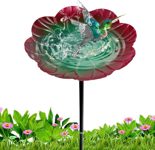 Gacqpli Baño para Aves Exterior - Bebedero De Pájaros De Pie De Hierro | Estación De Alimentación Resistente A La Intemperie con Base De 3 Puntas para Jardín Balcón Patio,Estanque Parque
