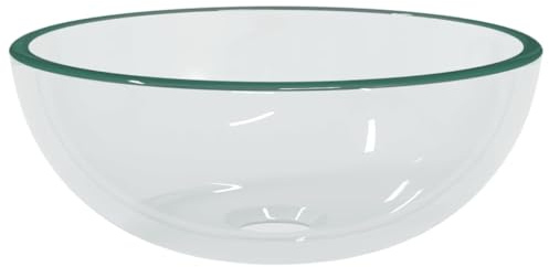 Vasque à Poser, Lavabo à Poser en Verre Lave Main Salle de Bain Verre trempé 30x12 cm Transparent