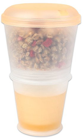 Schramm® 7 Colori da Portare Muesli-to-Go Coppetta per Yogurt Muesli con Scomparto Frigorifero Integrato e Cucchiaio Ciotola per Cereali Coppetta per Yogurt Coppetta per Yogurt Muesli