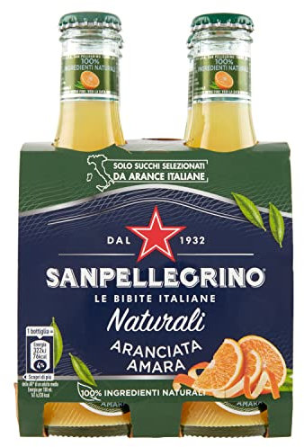 Bibite Sanpellegrino, Aranciata Amara - 4 bottiglie in vetro da 200 ml