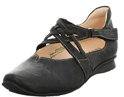 Think Chilli Bailarinas Con Correa De Tobillo para Mujer, Negro (Sz/K794 02), 37.5 EU (4.5 UK)