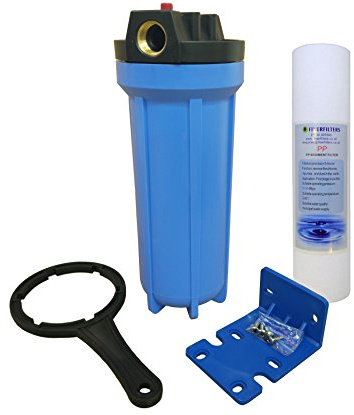 10 Standard Filter Blue Housing with 3/4 ports, Pressure Reducing Valve and Sediment filter