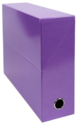 Exacompta 89926E Packung mit 5 Transferboxen Iderama aus laminiertem Karton, robust und strapazierfähig, 24 x 32 cm, Ideal für Ihre Dokumente in Format DIN A4, Rücken 90mm, violett, 5 Stück
