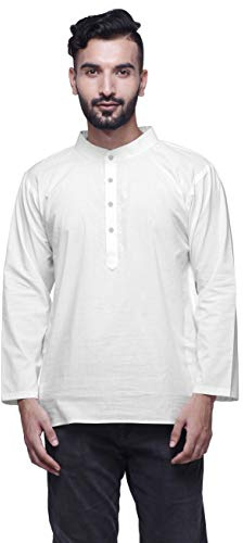 Atasi Kurta à Manches Longues pour Hommes Chemise en Satin de Coton Solide