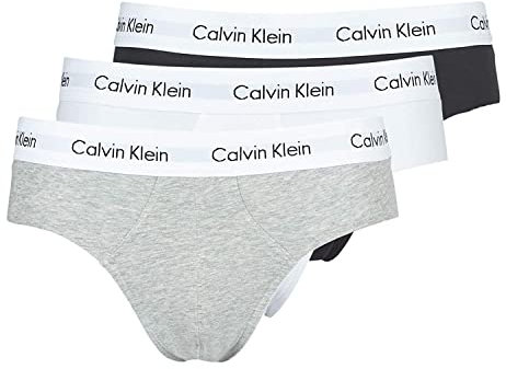 Calvin Klein Lot de 3 Slips Homme 3 PK Hip Brief avec Stretch, Black/White/Grey Heather, XS