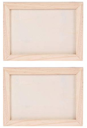 Healifty 2Pcs Wooden Painting Board Unfinished Wood Canvas Cradled Panel Boards for Painting Drawing and Arts Crafts (Size S)