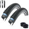 maxxi4you Fahrradreifen Mountainbike Schwalbe Marathon Plus MTB Unplattbar mit Reflex + 2 Schläuche SV19 inkl. 3 Reifenheber 29 x 2,10 Schwarz