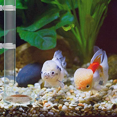Tube d'alimentation pour Aquarium Tube d'alimentation de Crevettes Tube de Distributeur Transparent en Acrylique et Plat pour Crevettes avec 2 Ventouses pour Verre Aquarium 25cm
