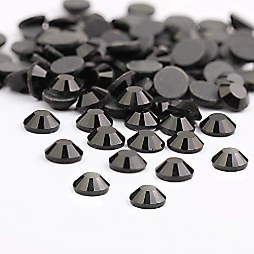 Crystal Hotfix Rhinestone,Machine Cut Stone 1440pcs/pkg (Black,SS20/5mm)