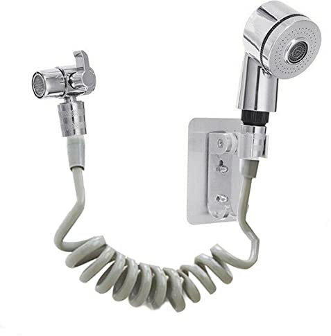 Shower Head and Hose Set, Powerful Shower Head with 1.5m Chrome Shower Hose and Faucet Splitter, Shower Head Holder, Universal Replacement Shower Hose and Head for Bathroom