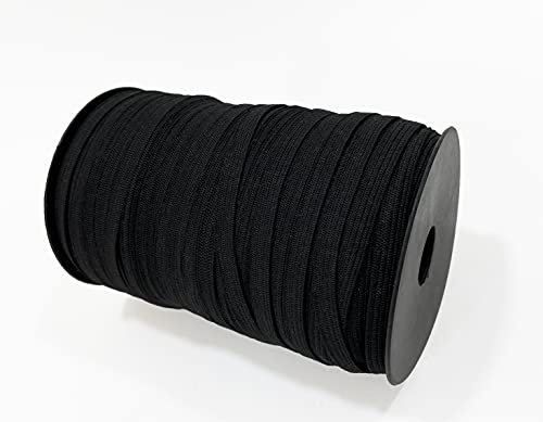 100 Metros Cinta Elástica de Costura, 5 Anchos para Elegir, Goma Elástica para Coser, Elástico Para Ropa, Manualidades, Hogar, Negro, (332, 08mm X100M)