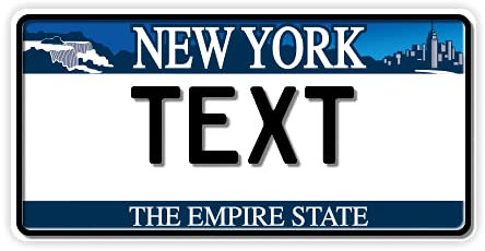 A. Sievers USA Kennzeichen | Fun Schild | Wunschkennzeichen | Namensschild | | 300 x 150 mm | verschiedene Staaten | Funschilder individuell mit Wunschtext günstig gestalten (New York Empire)