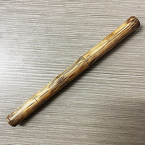 OUMIFA Penna Stilografica Penna stilografica in Legno Fatta a Mano in bambù fine 0,5 mm Bella Collezione d'Affari Regalo per Ufficio a Strisce Dorate