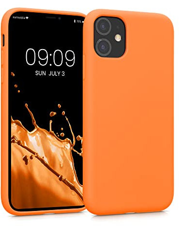 kwmobile Case Compatible with Apple iPhone 11 Case - Slim Protective TPU Silicone Phone Cover - Fruity Orange