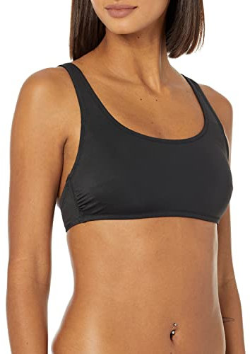 Amazon Essentials Damen Bauchfreies Schwimmoberteil mit U-Ausschnitt, Verwaschenes Schwarz, 46