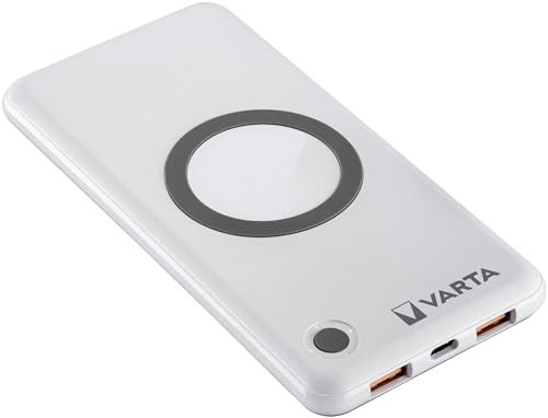 VARTA 2 in 1 Power Bank und Wireless Charger, kabelloses Ladegerät, Powerbank 15000mAh, LED Ladestandanzeige, lädt bis zu 4 Geräte gleichzeitig, inkl. USB C Ladekabel