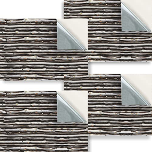 Stick & Go Repositionable Self Adhesive Dolls House Wallpaper 1:24 Scale (Set of 4 Sheets) - Larch Lap Boarding - No. 63