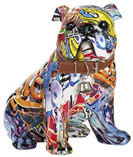Gilde Poly Mops Pop Art sitzend VE 2 (BxHxL) 22 cm x 23 cm x 17 cm Graffiti, mit Halsband + Glocke Sie kaufen Hier Immer EIN Set von 2 gleichen Artikeln.