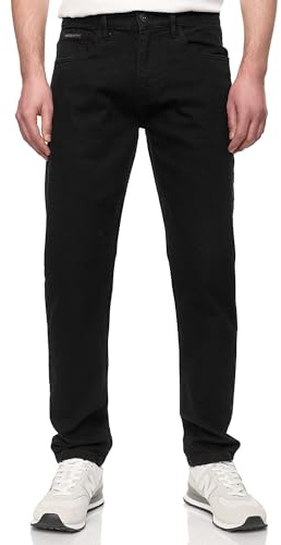 Indicode Herren Texas Jeanshose aus Baumwoll-Mischung mit Stretch | Denim Herrenjeans Ultra Black, 29/30