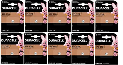 10 x Duracell 371/370 SR920 avec oxyde d'argent (10 ampoules de 1 batterie) 10 piles