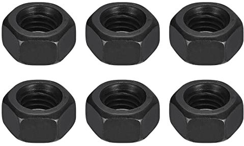 sourcing map Lot de 6 écrous hexagonaux 9/16-12 en acier au carbone de qualité 8.8 pour boulons à vis, oxyde noir