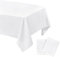 DWCN 2 Stück Weiß Tischdecke Fleckschutz Abwaschbar Tischwäsche Wasserabweisend Tischtuch für Esszimmer, Garten, Party, Hochzeiten oder Haushalt,135x180cm