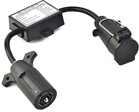 Connettore Luce Rimorchio,Asudaro 7 Pin Presa Adattatore Convertitore Da Americano A Europeo Veicolo Connettore Rimorchio Gancio Traino Adattatore Spina Convertitore Di Segnale Per Rimorchio
