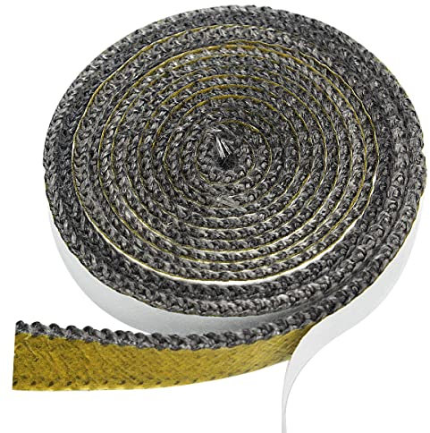 Cinta de Sellado para Chimenea 15mm x 2m, Junta Fibra de Vidrio para Chimenea Autoadhesiva Resistente Al Calor, cinta de sellado para chimenea, ahumador, estufa, cuerda de sellado de fibra de vidrio