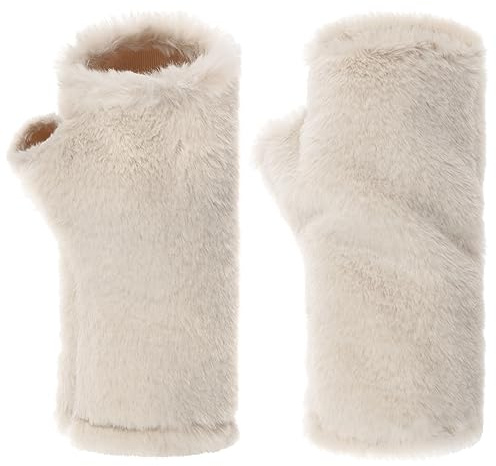 McBURN Faux Fur Stulpen Pulswärmer Fingerlose Handschuhe Damen - Made in Italy Herbst-Winter Winter