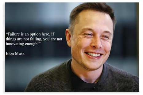 Elon Musk Zitat 6 Leinwand Poster Schlafzimmer Dekor Sport Landschaft Büro Zimmer Dekor Geschenk ungerahmt 30 x 45 cm