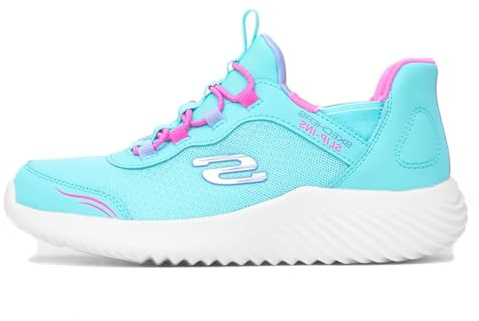 Skechers Mädchen Bounder Simple Cute Slip-InTurnschuhe, Turquoise Synthetic/Trim, 37 EU