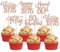 30 Stück Vintage 1975 Tortendeko Glitzer Happy 50th Fifty Awesome Since 1975 Cupcake Toppers 50 Fabulous Kuchen Deko für 50. Geburtstag Hochzeitstag Party Kuchen Dekorationen Rosegold