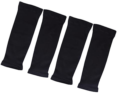 2pares Mangas De Sol para Niña Guantes Sin Dedos Protección UV Negro para Actividades Al Aire