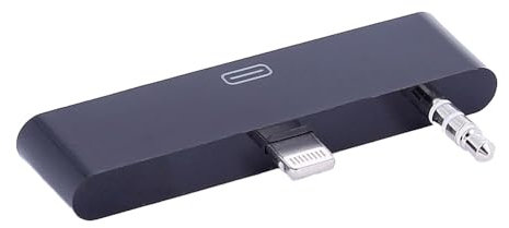 REY Adattatore da 30 pin a connettore a 8 pin con audio per iPhone 6, Nero