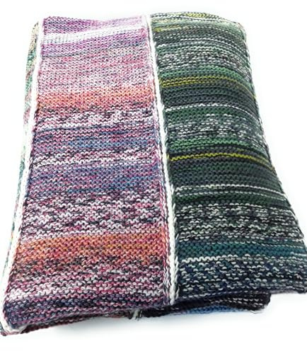 Generisch Handgemachte Wolldecke Strickdecke Decke 150/115 cm | Selbstgestrickt, 75% Schurwolle 25% Polyamid, Sockenwolle, Strickdecke, Kuscheldecke