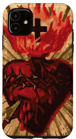 iPhone 11 Vintage Sacred Heart of Jesus Catholic Art Traditional Case