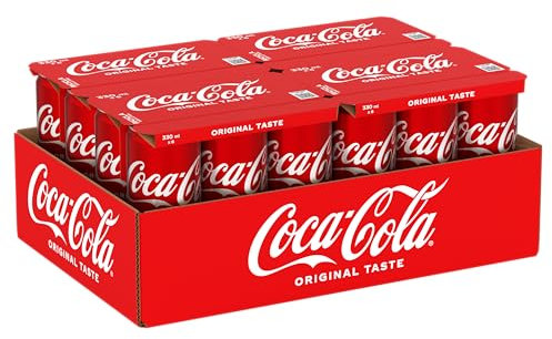 Coca-Cola Original Taste, Tutto il Gusto Originale di Coca-Cola, Lattina 100% riciclabile - 24 Lattine da 330 ml
