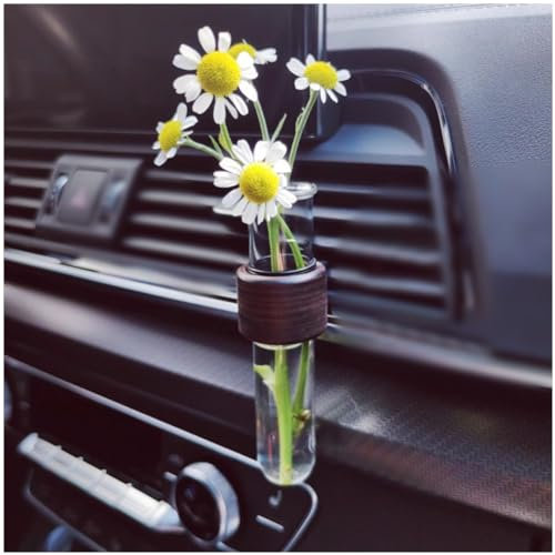 EHERDM Abnehmbare Auto Vent Blumenvase mit Metallklemme Auto Luftauslass Vase Auto Vent Blumenhalter Auto Vent Blumentopf Dekorative Blumen für Auto Innenraum