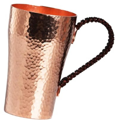 Sharplace Kupfer-Kaffeetasse, Kupfer-Wassertasse, 400 ml, tragbare Kupfer-Teetasse, Kupferbecher, Reine Kupfertasse für Hochzeit, Restaurant, Party, Café, gehämmert
