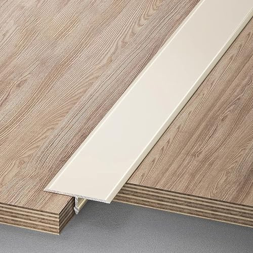 Raouoae T-Profil Bodenleiste Übergangsleiste Tile To Laminate Transition Strip 100 Cm Länge 3 Stück Übergangsprofil Tür Ideal Für Übergänge Zwischen Laminat Und Fliesen(Kakaomilch,Breite: 30 mm)