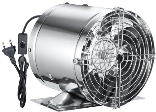 150mm Ventilateur Extracteur d'Air, Extracteur en Ligne vec Interrupteur à Pression, Clapet Anti-Retour, Pour Salle de Bain, Garage, Serre - Argenté