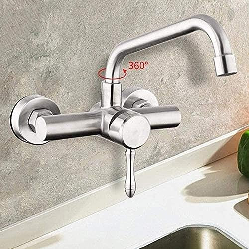 Wasserhahn Wandmontage Zwei-Loch Flexible Küchenarmatur Rührwerk Spüle Wasserhahn Küchenarmatur Heißes Und Kaltes Wasser